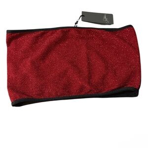 NWT small Elegant Red Glitter tube top made in Italy